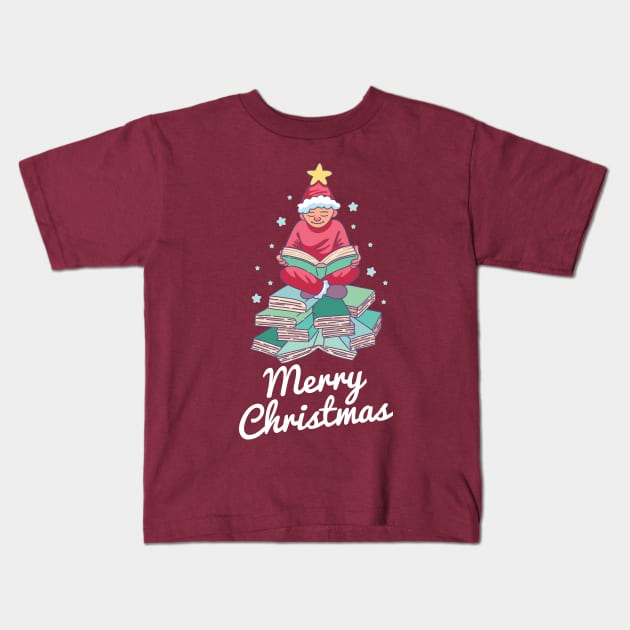 Merry Christmas - Cute gift for book lovers Kids T-Shirt by Shirtbubble